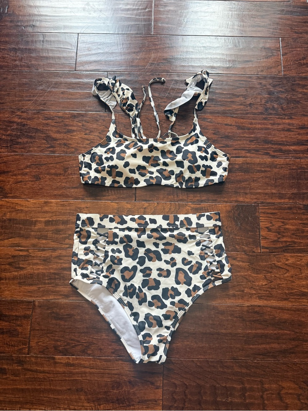 Leopard Print High-Waist Bikini Set SIZE L
